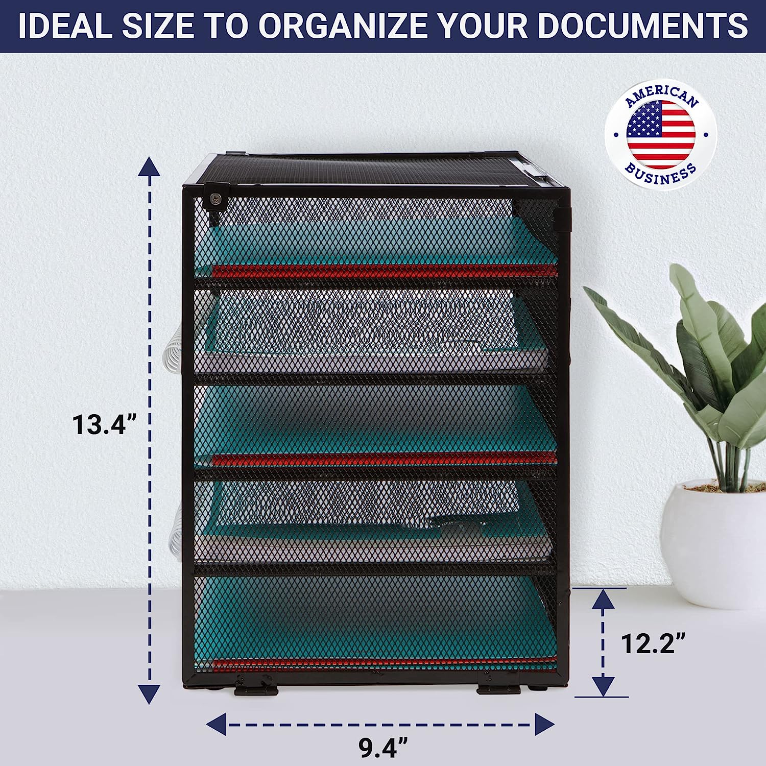 Desk Organizer with 6 Tiers, Paper Tray for Office Supplies, Letters, Billls, Folders, Files, Binders. Desk Organizers and Accessories for Home, Office, School. Office Organization with Style - Image 3